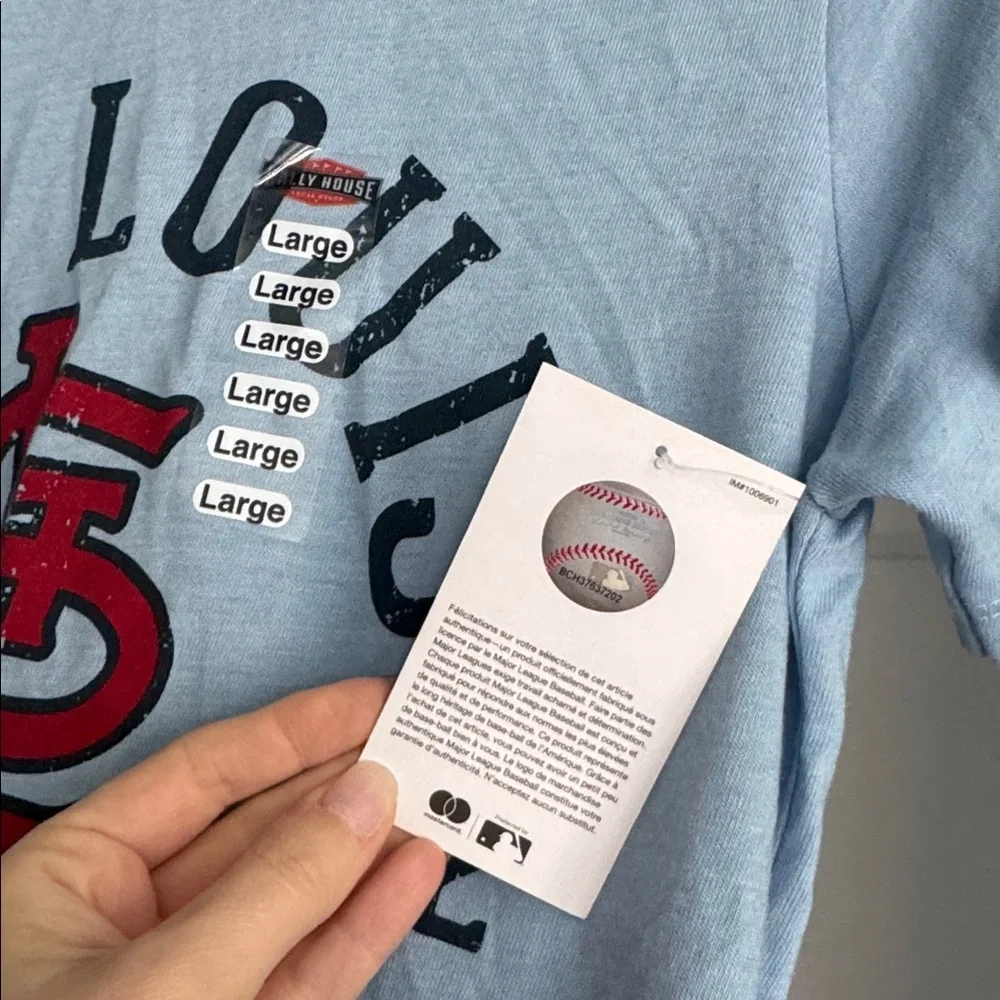 Ralley House Light Blue St. Louis Cardinals Woman Large T-Shirt - Picture 4 of 8